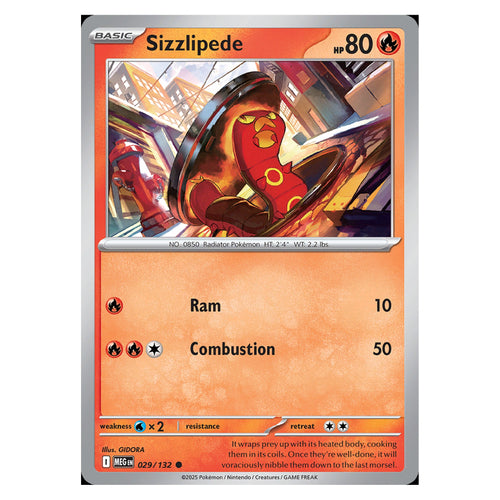 Sizzlipede - 029/132 - Common (Mega evolution base)