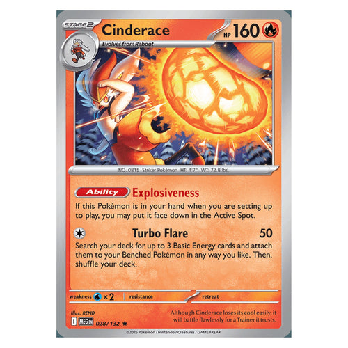 Cinderace - 028/132 - Rare (Mega evolution base)