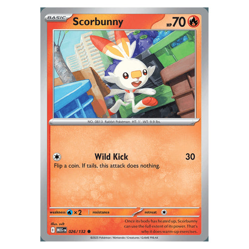 Scorbunny - 026/132 - Common (Mega evolution base)