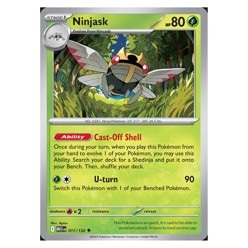 Ninjask - 017/132 - Uncommon (Mega evolution base)