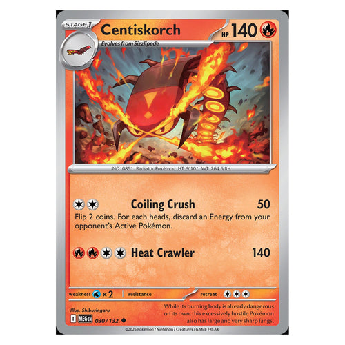 Centiskorch - 030/132 - Uncommon (Mega evolution base)