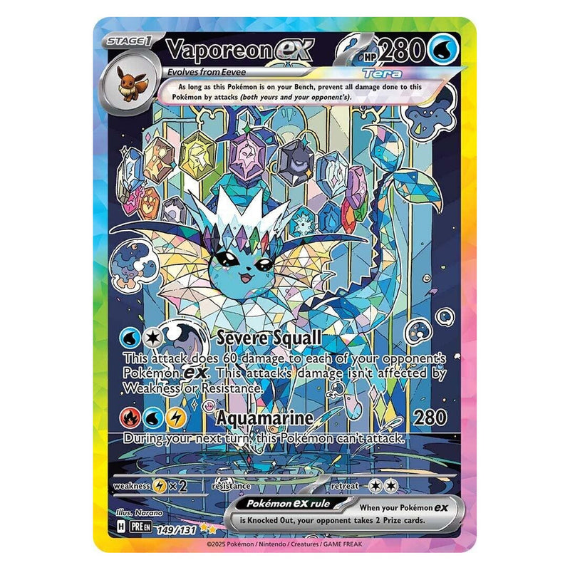 Vaporeon Ex 149/131 Pokemon Prismatic Evolutions